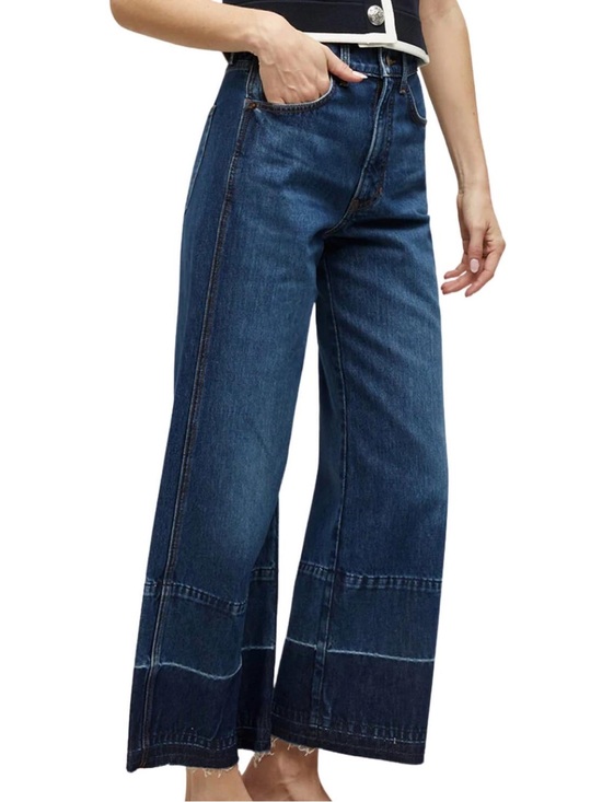 Veronica Beard Denim - Veronica Beard Taylor Released Hem Cropped Wide-leg  High waist jeans